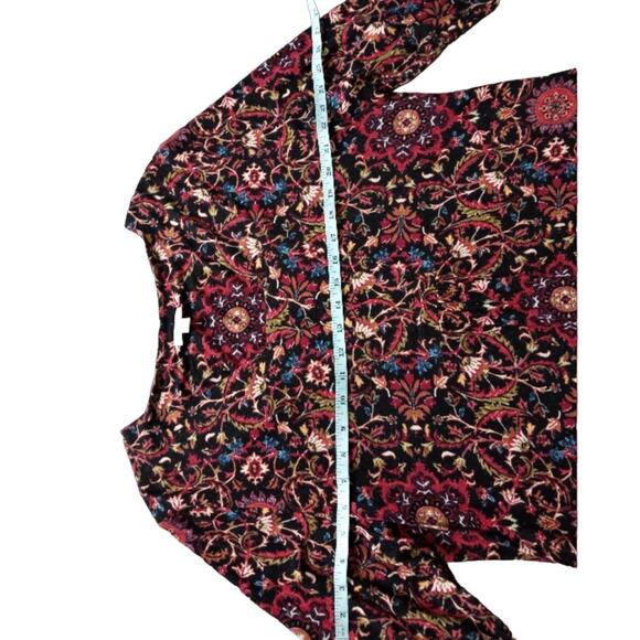 GUC J.Jill Dress Multicolor Floral Relaxed BabyDoll Drape Long Sleeve Boho - Picture 8 of 13